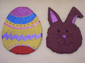Bunny & Egg cork coasters - craft instructions